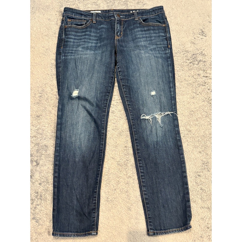 Gap 1969 Always Skinny Jeans Womens 30/10A Blue Medium Wash Distressed Denim